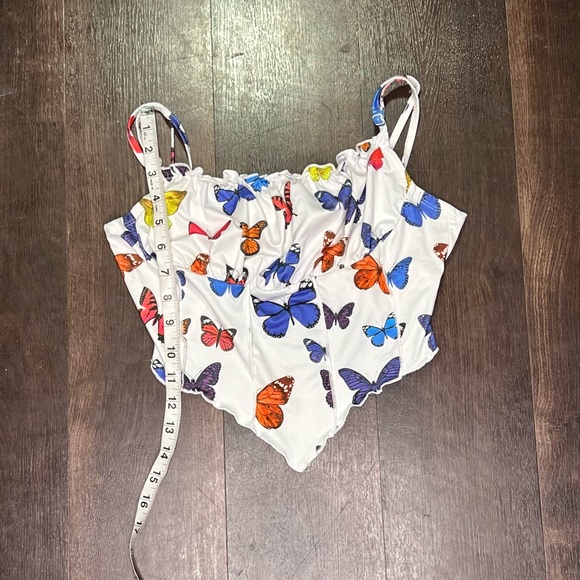 Shein White Butterfly Top - Picture 4 of 5